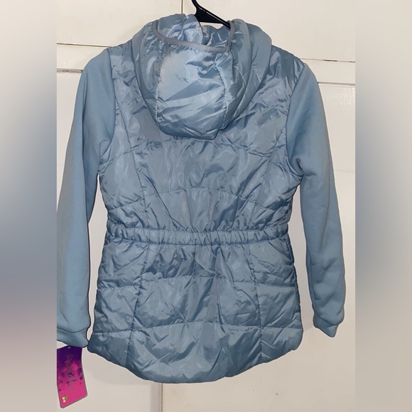 Girls Size 12 (L) Pistachio Water & Wind Resistant Hooded Jacket blue - Picture 2 of 7